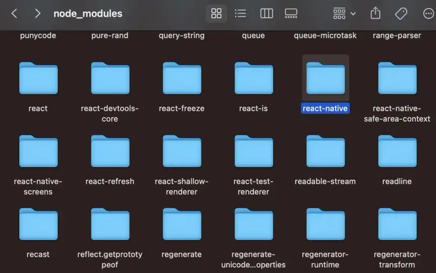 react-native node_modules/react-native folder