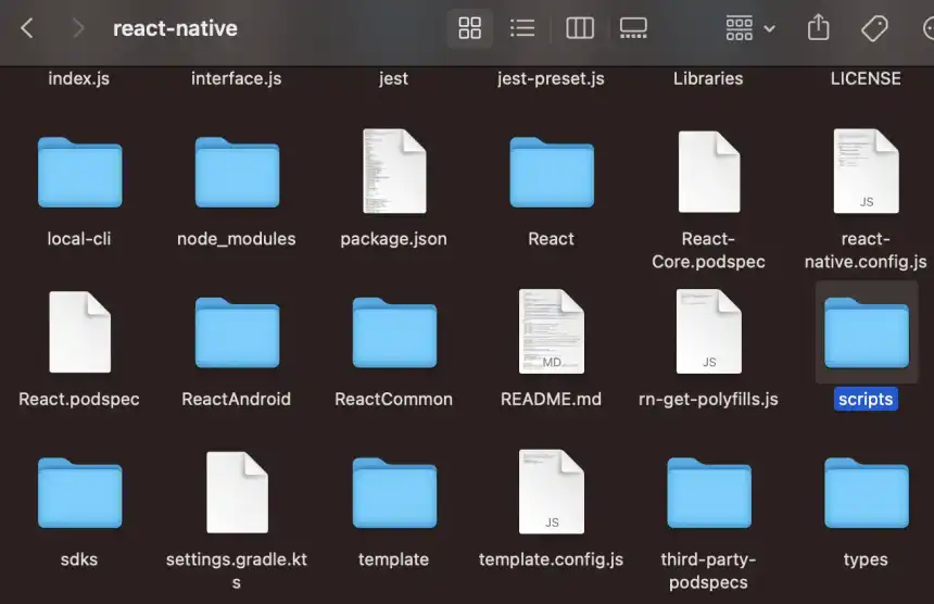 react-native node_modules/react-native/scripts folder